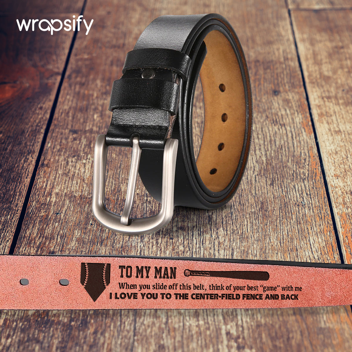 Home Run Hero Gift - Baseball Leather Belt with a Hidden Surprise - Gar26006