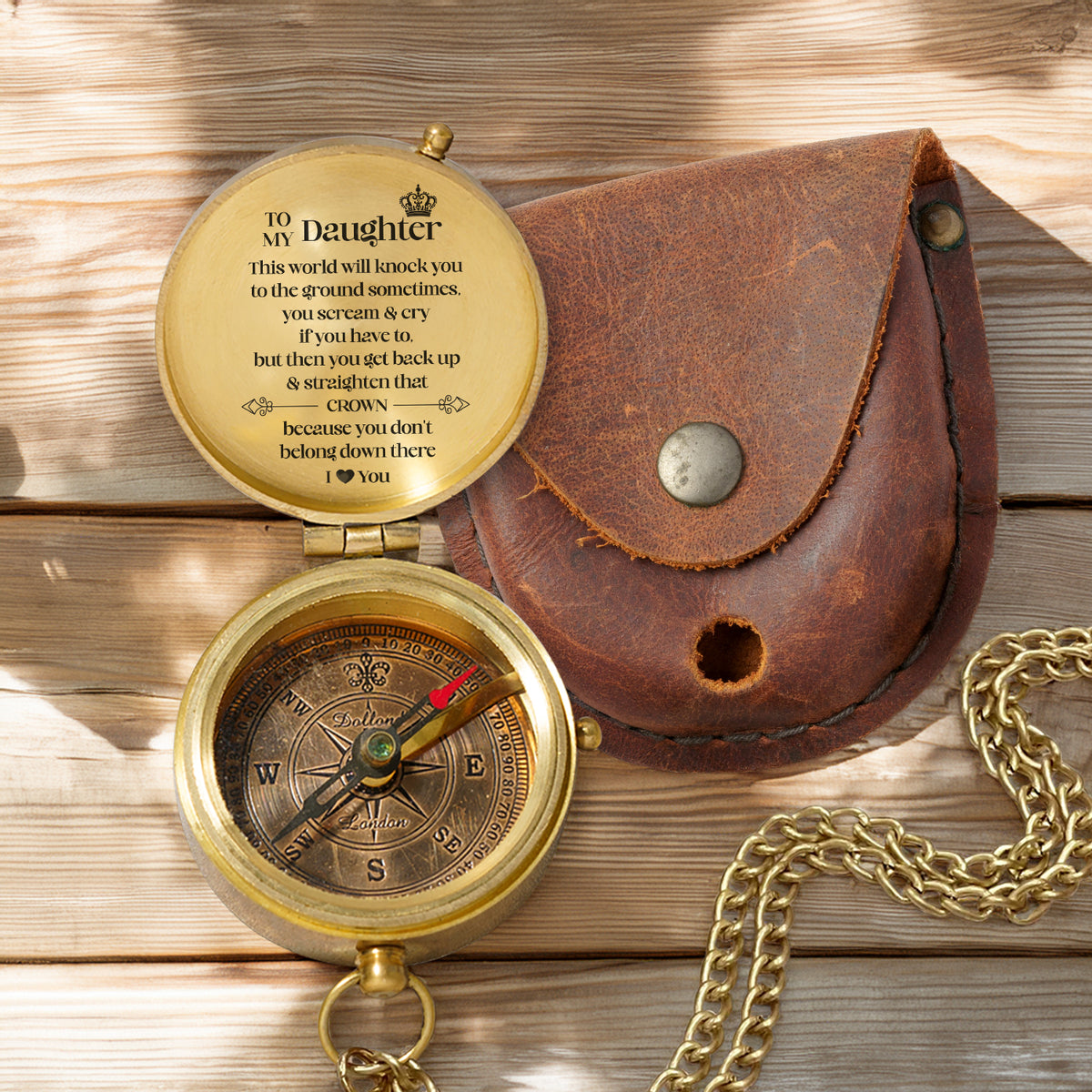 Personalized Engraved Compass - Family - To My Daughter - You Get Back Up & Straighten That Crown - Gpb17019