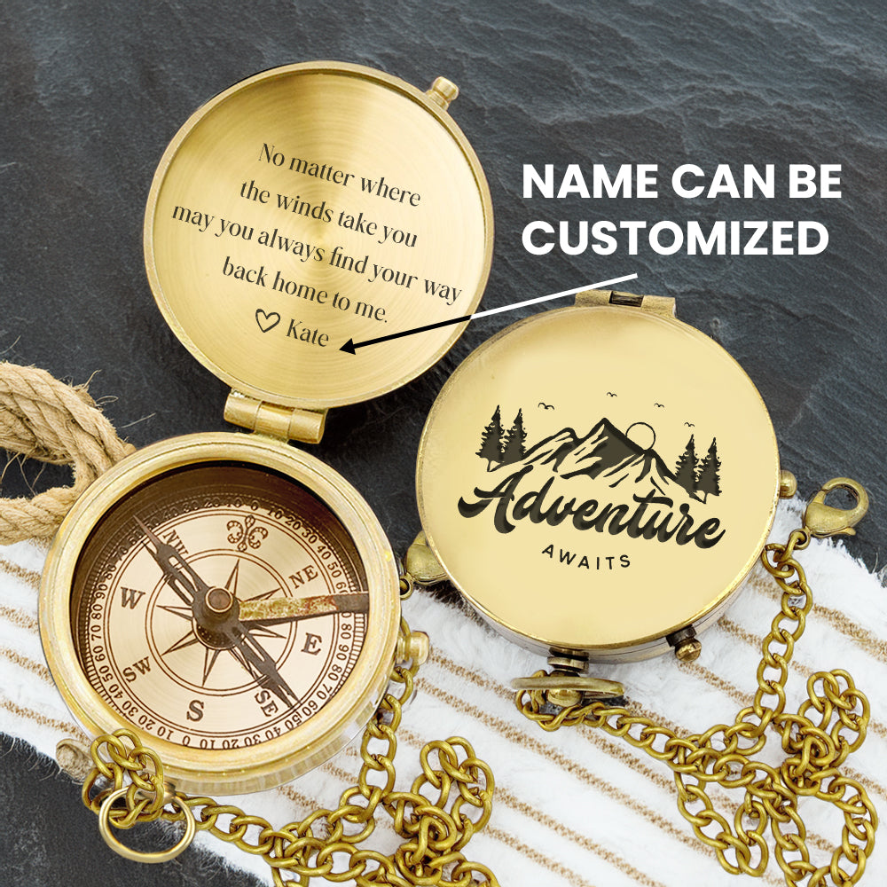Personalized Engraved Compass - Family - To My Husband - You Always Find Your Way Back Home To Me - Gpb14019