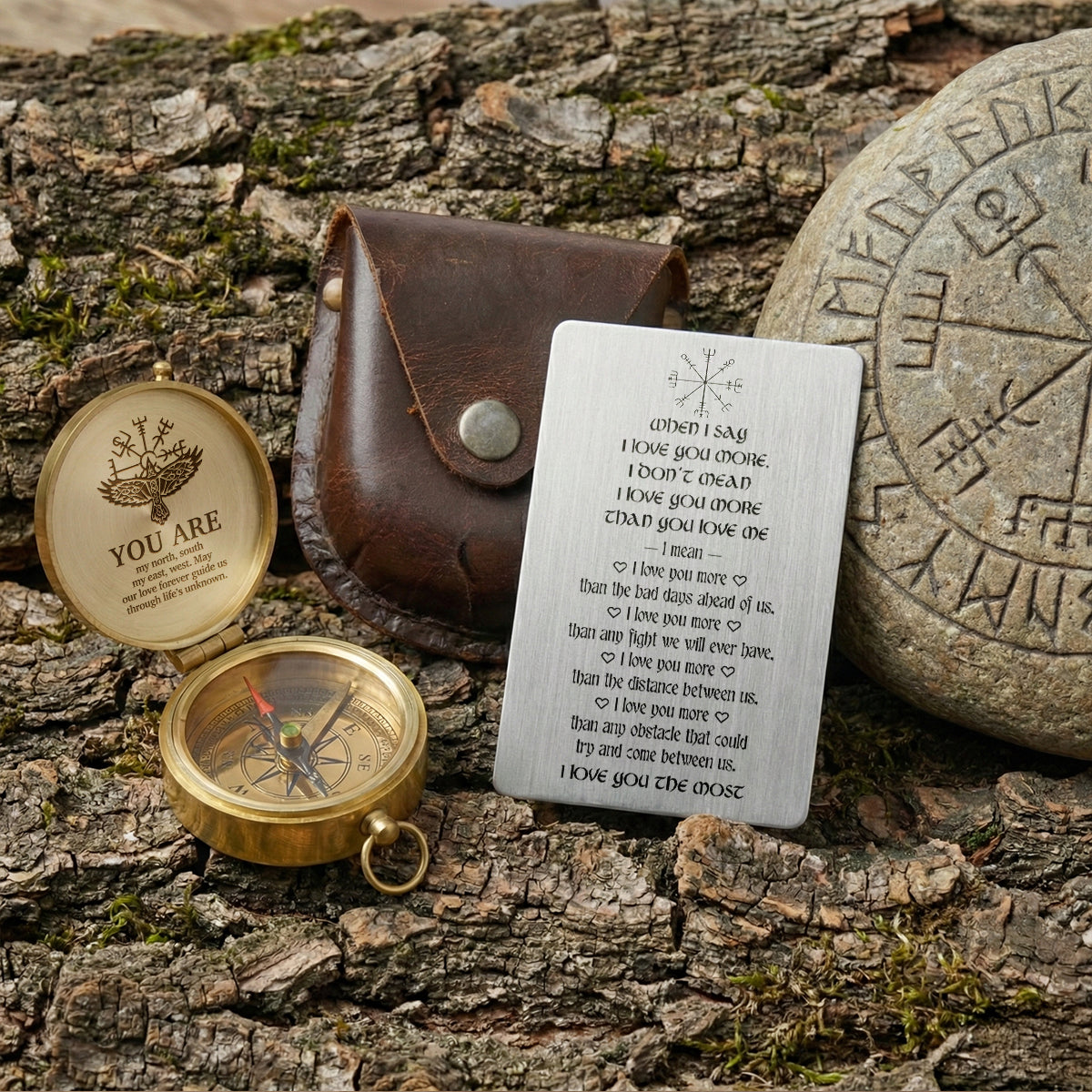 Personalized Engraved Compass - Viking - To My Man - I Love You The Most - Gpb26275