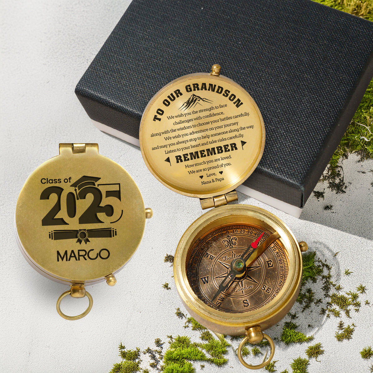 Personalized Engraved Compass - Family - To Our Grandson - We Are So Proud Of You - Gpb22020