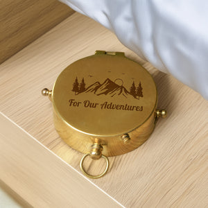 Personalized Engraved Bronze Compass - Handmade 7 years Anniversary Gift for Man | Custom Name, Date - Gpb26267