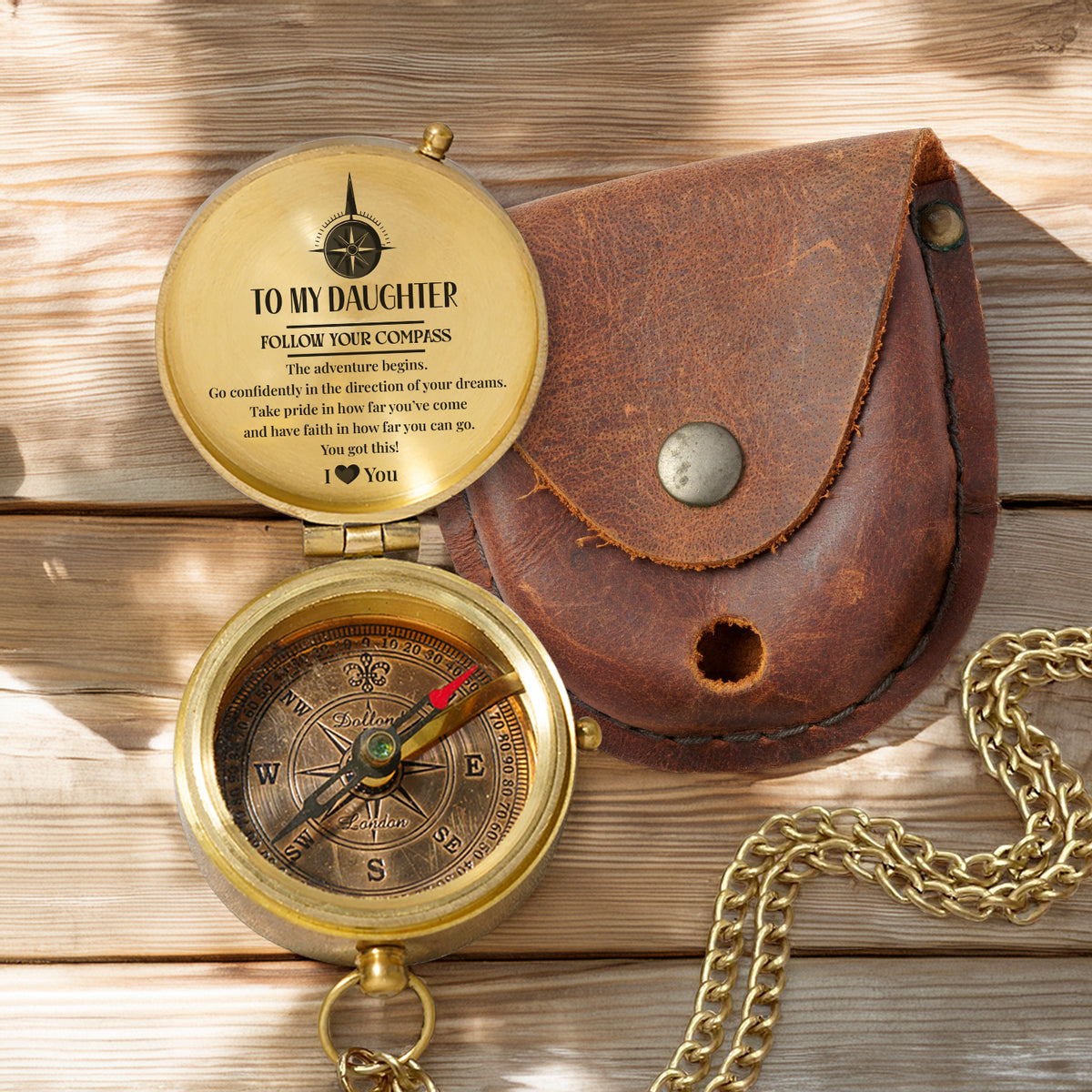 Personalized Engraved Compass - Family - To My Daughter - Go Confidently In The Direction Of Your Dreams - Gpb17018