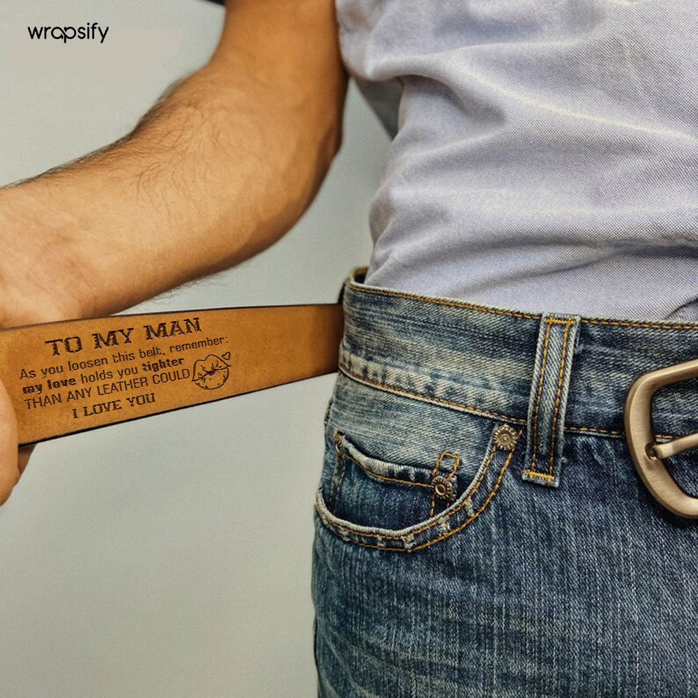 Secret Message Men's Belt - A Unique Expression of Love - Gar26004