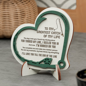 Wooden Heart Sign - Fishing - To My Lady - You Are My Soulmate - Gan13002