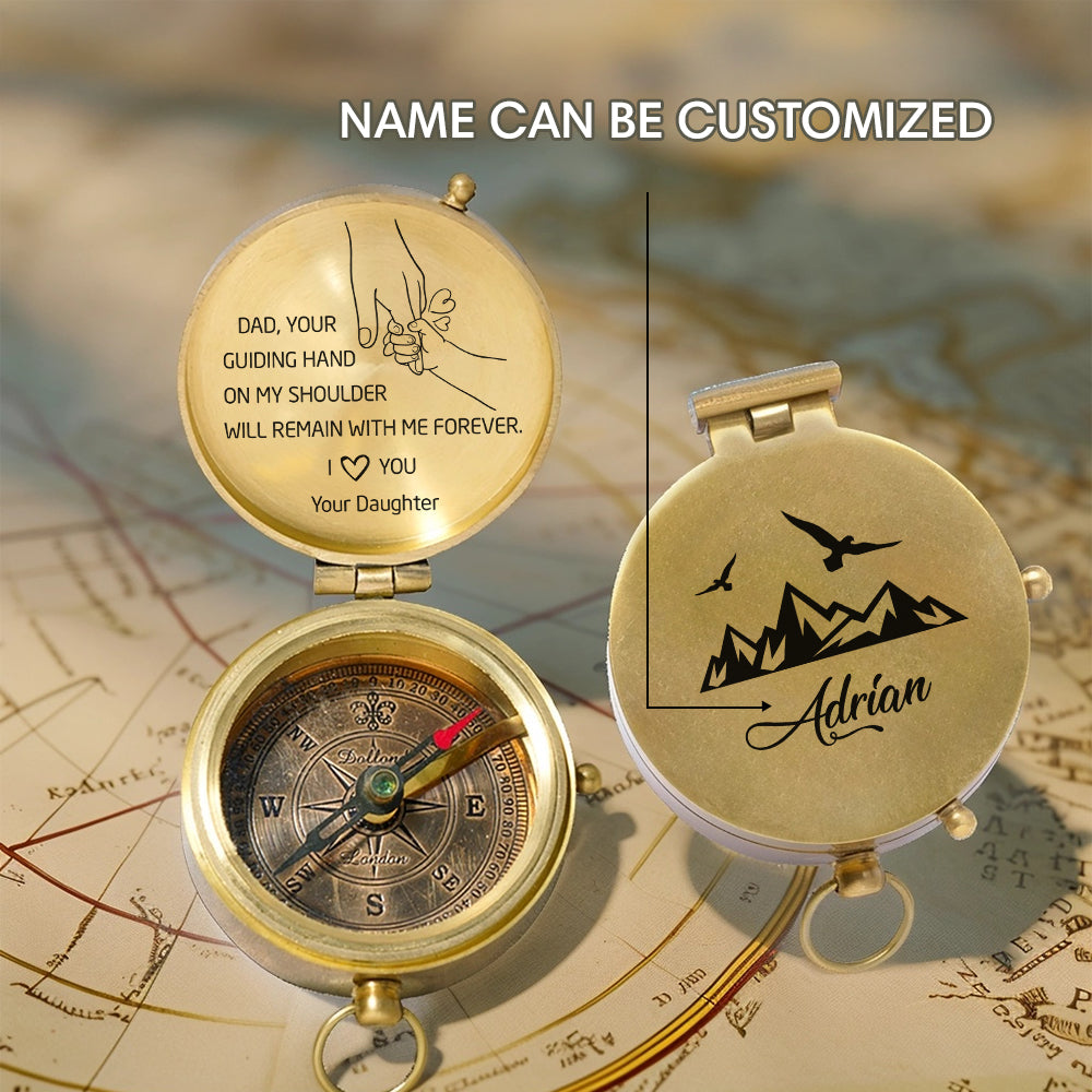 Personalized Engraved Compass - Family - To My Dad - From Daughter - I Love You - Gpb18048