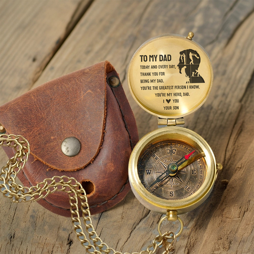 Personalized Engraved Compass - Family - To My Dad - From Son - You’re My Hero - Gpb18059