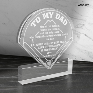 Cherish Your Father - Daughter Softball Bond This Christmas with Crystal Plaque - Gznf18121