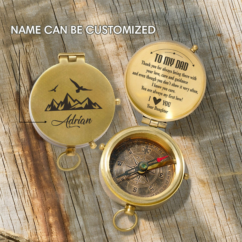 Personalized Engraved Compass - Family - To My Dad - From Daughter - You Are Always My First Love! - Gpb18050