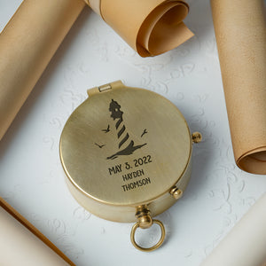 One Step with Faith, Forever Guided - In All Your Ways Acknowledge Him - Baptism & Communion Compass + Free Personalized Communion Bag - Gpb16081