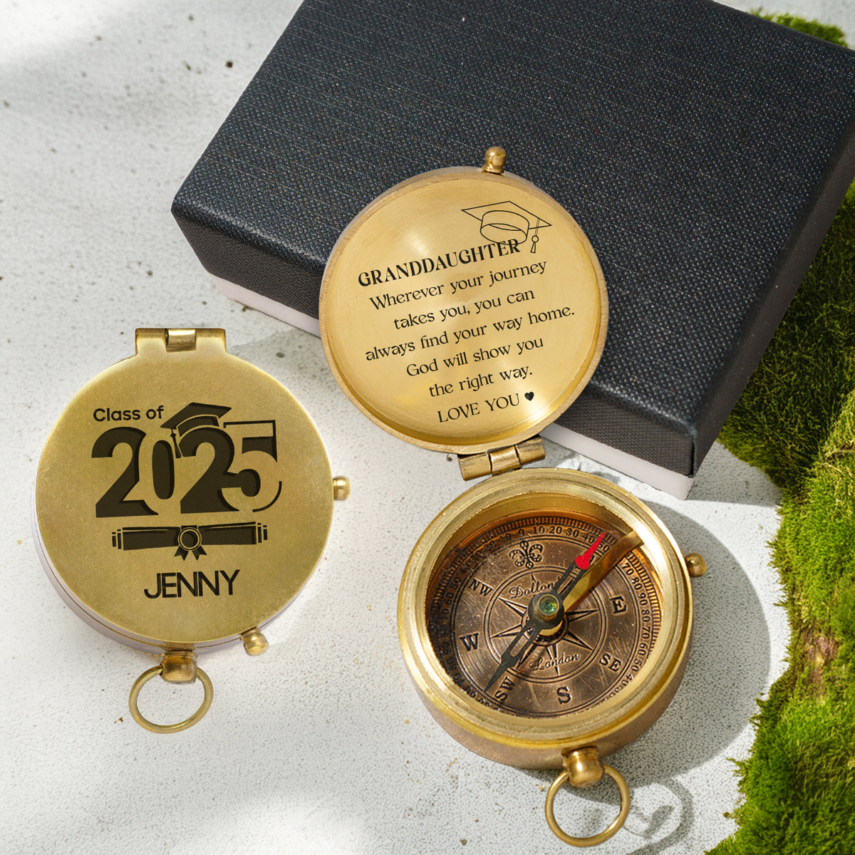 Personalized Engraved Compass - Family - To My Granddaughter - God Will Show You The Right Way - Gpb23012