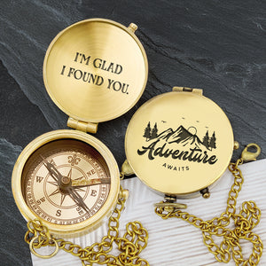 Personalized Engraved Compass - Family - To My Boyfriend - I'm Glad I Found You - Gpb12017