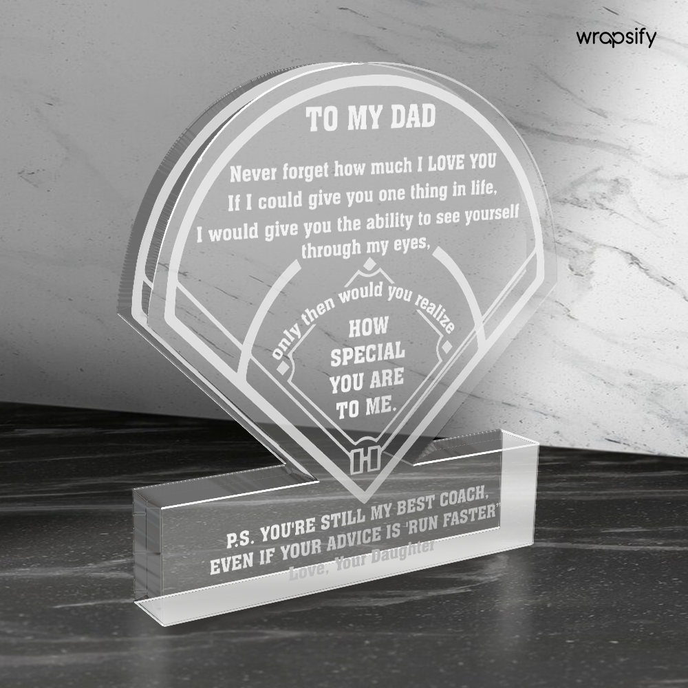 Crystal Plaque - Softball - To My Dad - From Daughter - You're Still My Best Coach - Gznf18122
