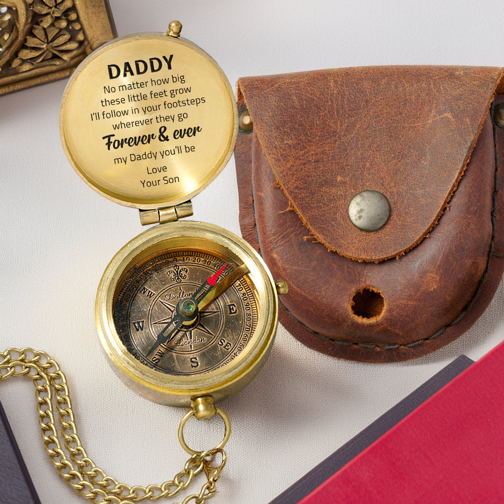 Personalized Engraved Compass - Family - To My Dad - From Son - I’ll Follow In Your Footsteps - Gpb18052