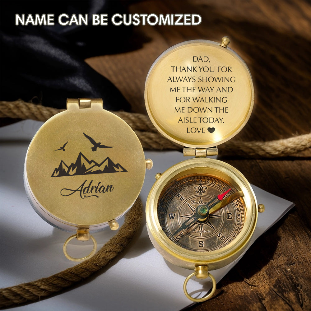 Personalized Engraved Compass - Family - To My Dad - Thank You For Always Showing Me The Way - Gpb18045