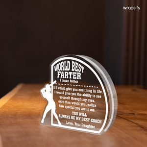 Cherish Your Father - Daughter Softball Bond This Christmas With Crystal Plaque - Gznf18124