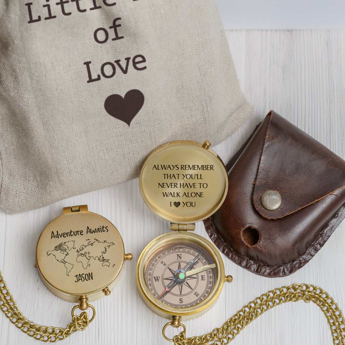 Personalized Engraved Compass - Family - To My Son - You'll Never Have To Walk Alone - Gpb16093