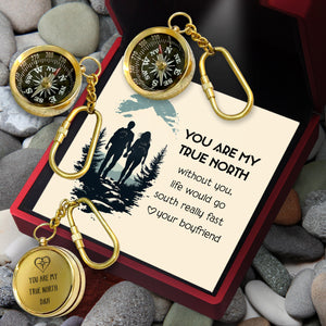 Personalized Brass Compass Keychain - Family - To My Girlfriend - You Are My True North - Gkqj13006