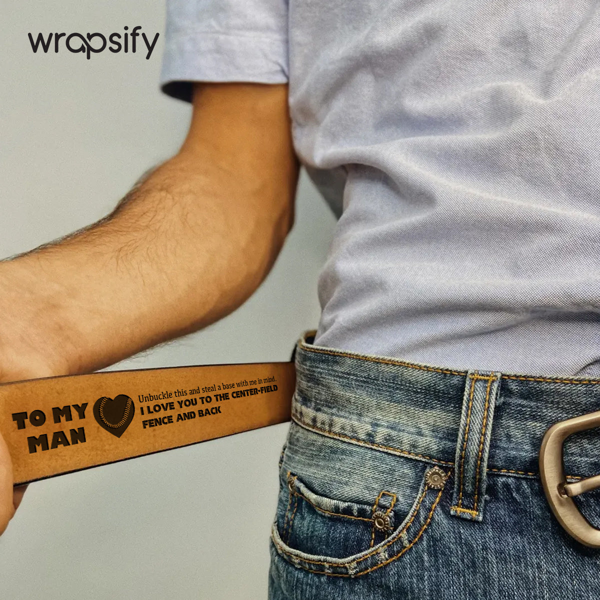 Home Run Hero Gift - Baseball Leather Belt with a Hidden Surprise - Gar26005