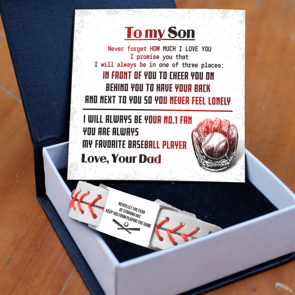 Personalized Baseball Bracelet - Baseball - To My Son - From Dad - How Much I Love You - Gbzj16010