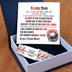 Personalized Baseball Bracelet - Baseball - To My Son - From Dad - How Much I Love You - Gbzj16010