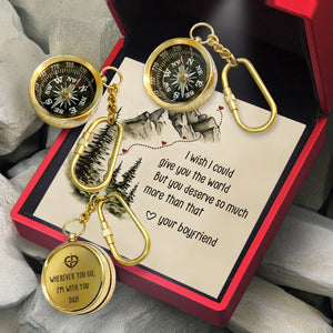 Personalized Brass Compass Keychain - Family - To My Girlfriend - You Deserve So Much More Than That - Gkqj13003