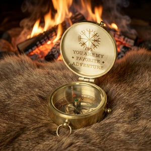 Personalized Engraved Compass - Viking - To My Man - You Are My Favorite Adventure - Gpb26276
