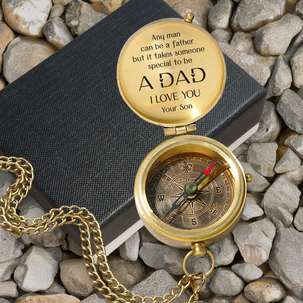 Personalized Engraved Compass - Family - To My Dad - From Son - Any Man Can Be A Father - Gpb18056