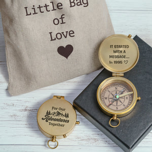 Personalized Engraved Compass - Family - For Couple - It Started With A Message - Gpb26244