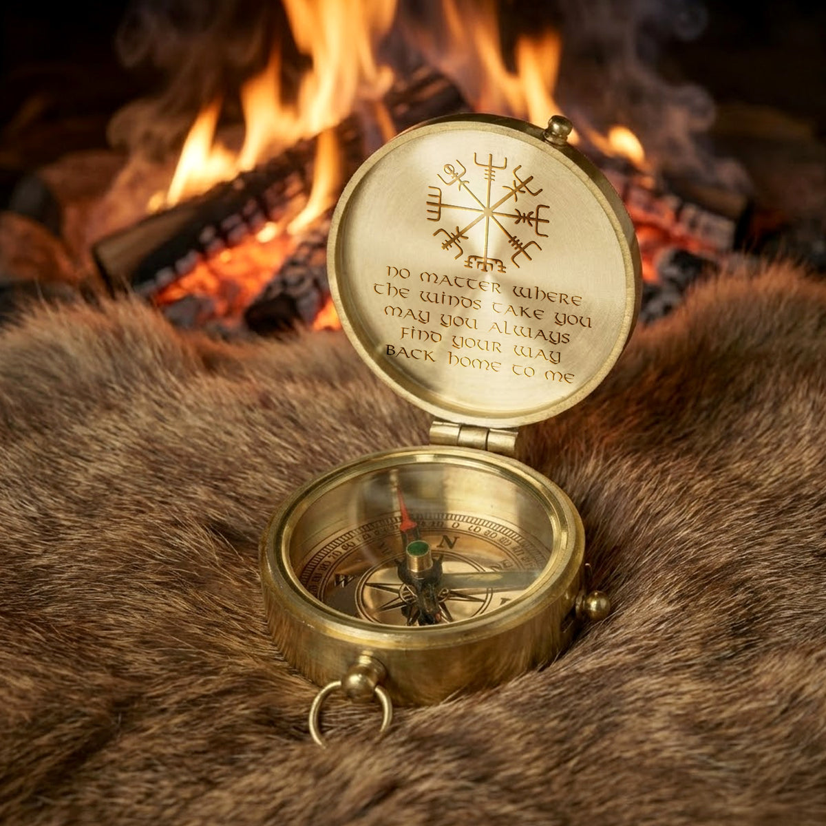 Personalized Engraved Compass - Viking - To My Man - May You Always Find Your Way Back Home To Me - Gpb26277