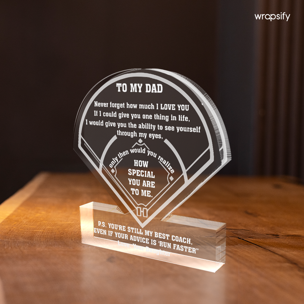 Crystal Plaque - Softball - To My Dad - From Daughter - You're Still My Best Coach - Gznf18122