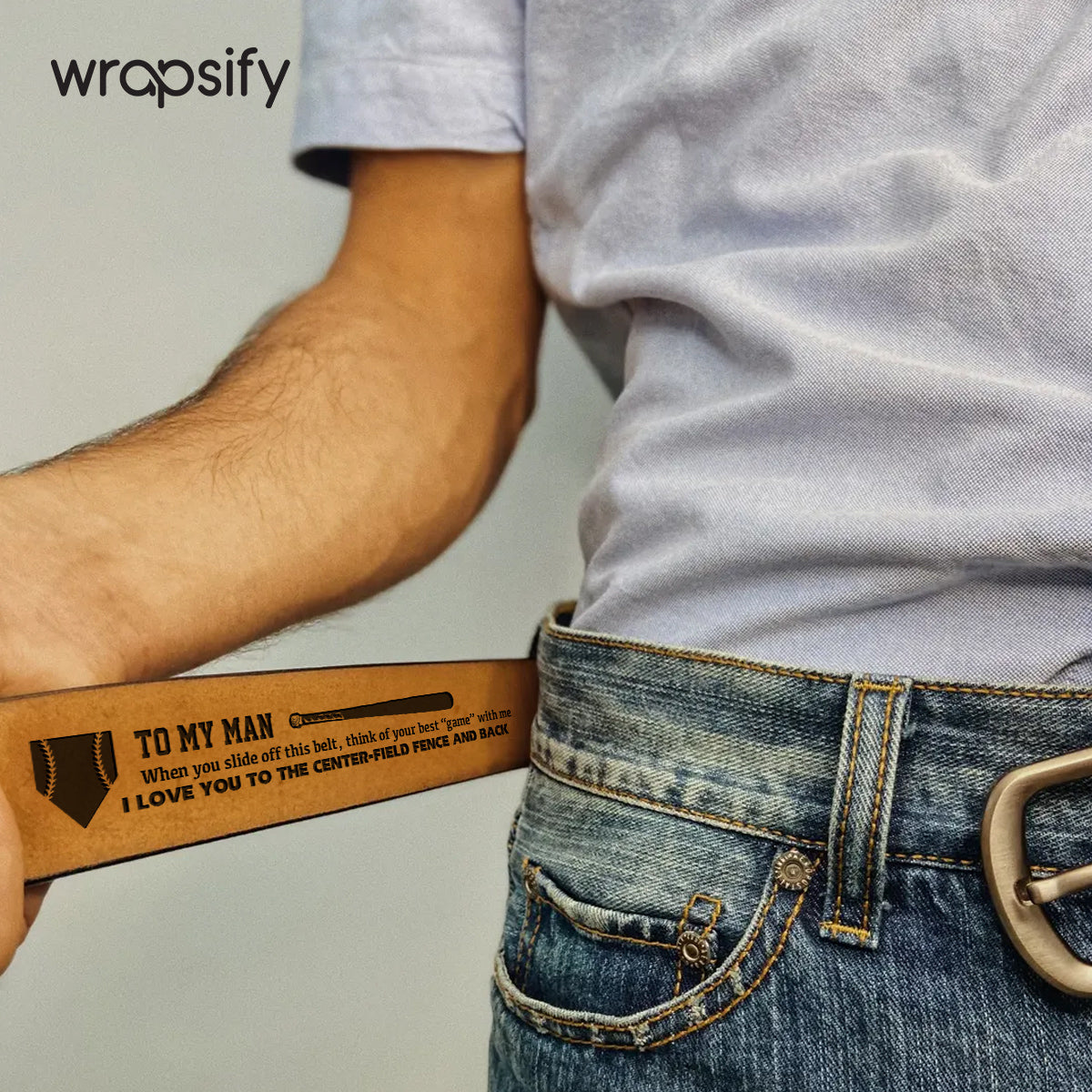 Home Run Hero Gift - Baseball Leather Belt with a Hidden Surprise - Gar26006