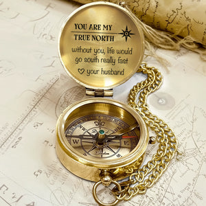 Personalized Engraved Compass - Family - To My Wife - Without You, Life Would Go South Really Fast - Gpb15010