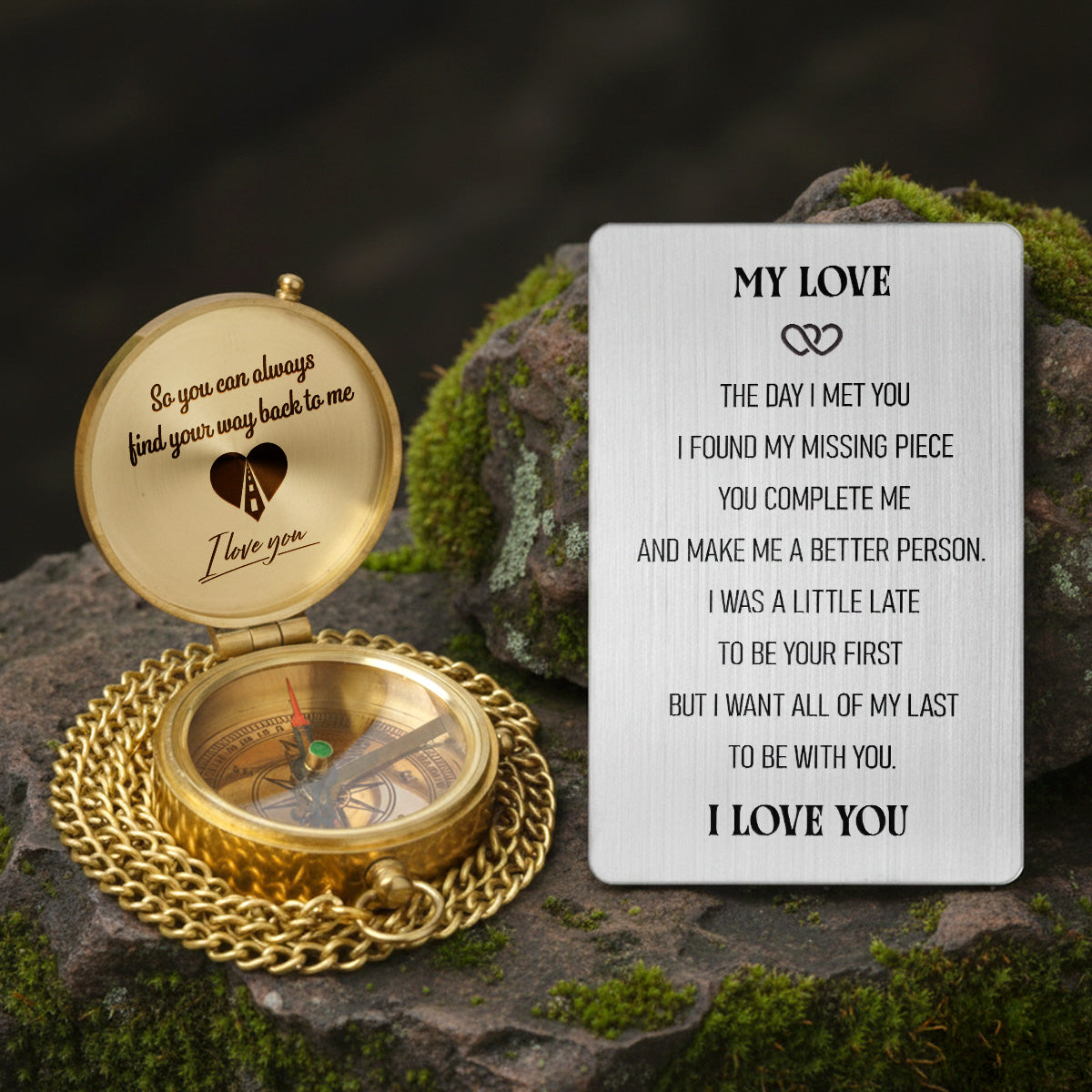 Personalized Compass Gift - So When You're Not Around To Say 'I Love You' This Compass Says It For You - Gpb14001