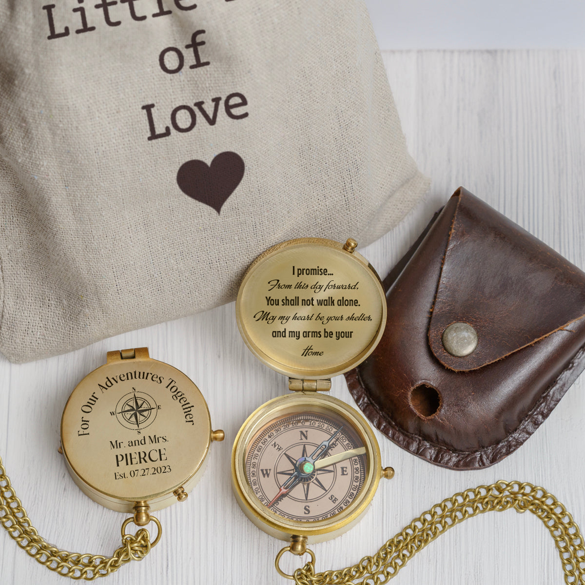 Personalized Engraved Compass - Family - For Couple - May My Heart Be Your Shelter - Gpb26245