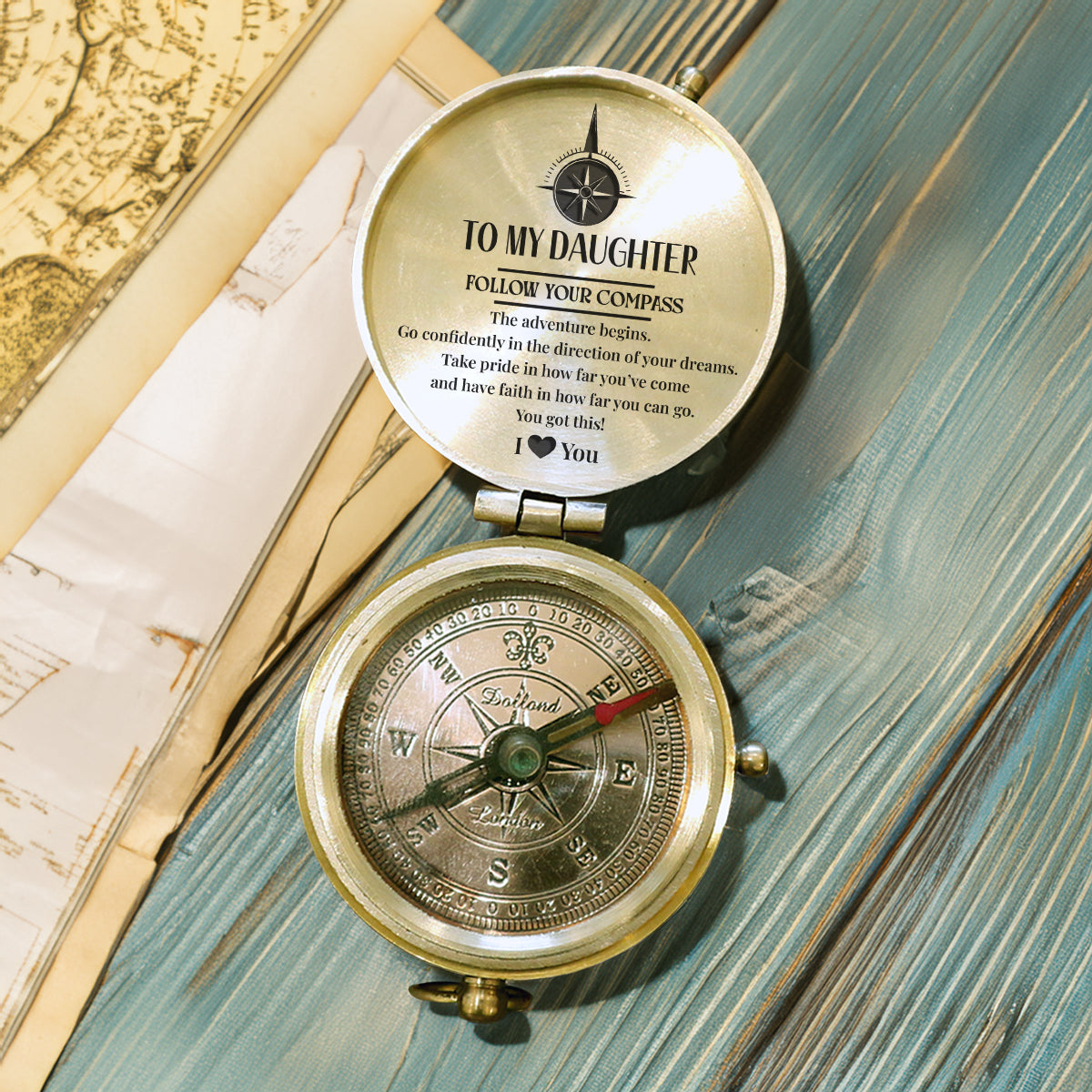 Personalized Engraved Compass - Family - To My Daughter - Go Confidently In The Direction Of Your Dreams - Gpb17018