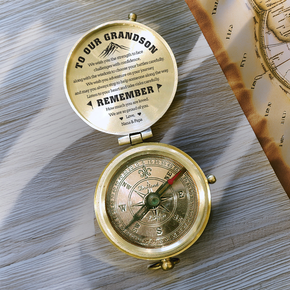 Personalized Engraved Compass - Family - To Our Grandson - We Are So Proud Of You - Gpb22020