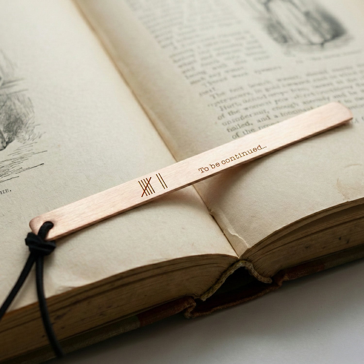 7th Anniversary Copper Bookmark - Hand-Stamped "To Be Continued…" - Gdk26006