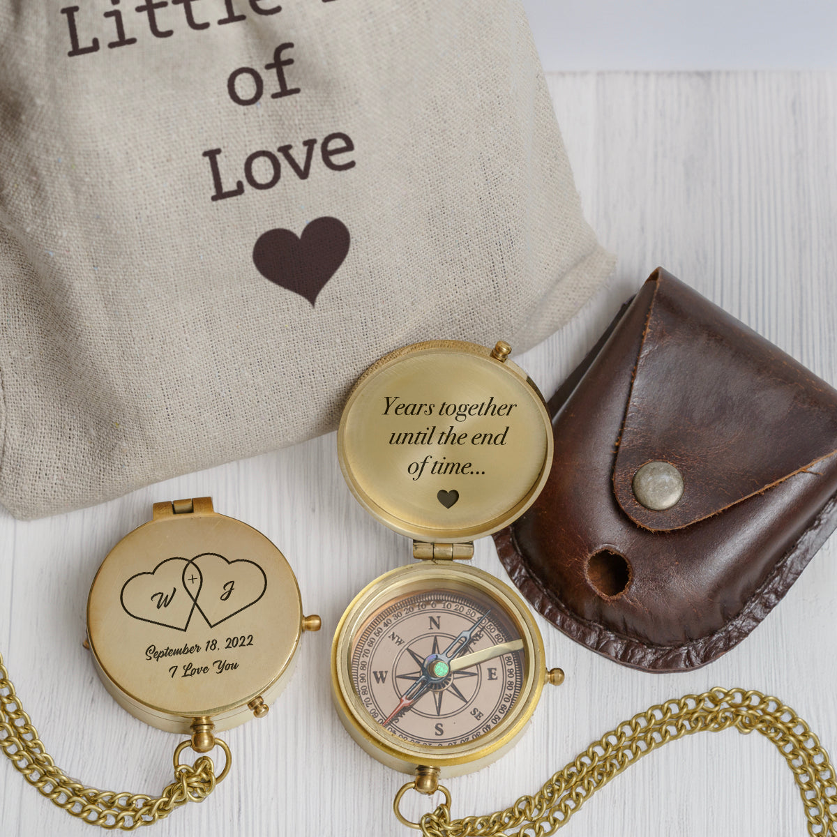 Personalized Engraved Compass - Family - For Couple - Years Together Until The End Of Time - Gpb26238