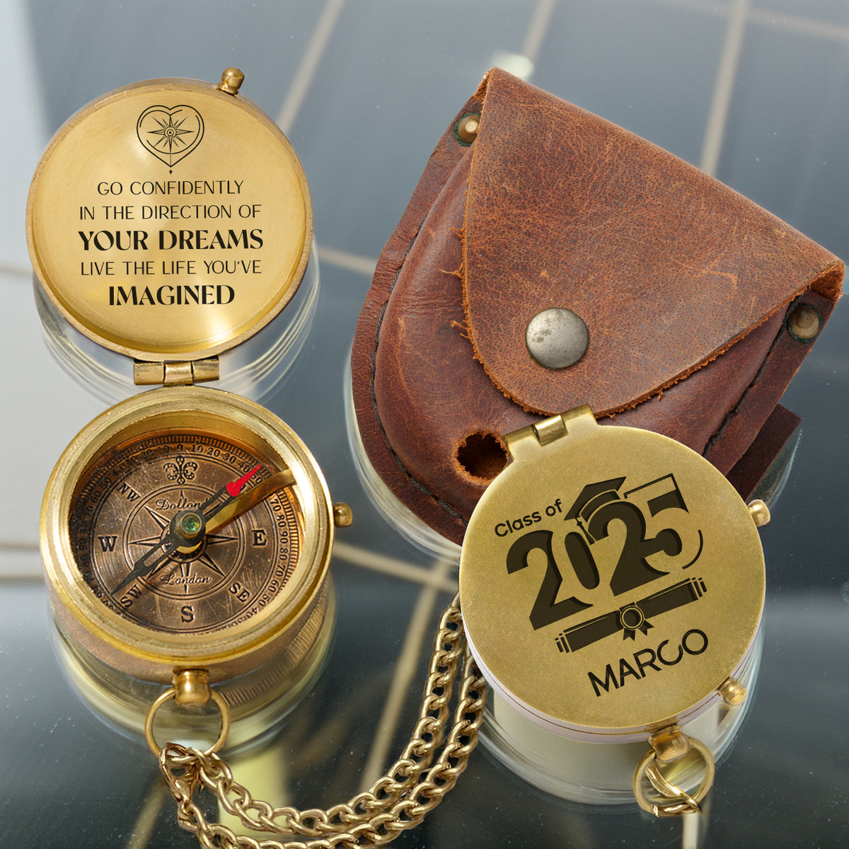 Combo Personalized Engraved Compass and Keychain - To My Children - Gpc16002