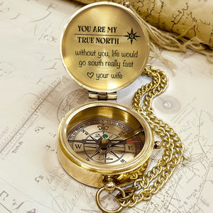 Personalized Engraved Compass - Family - To My Husband - Without You, Life Would Go South Really Fast - Gpb14021