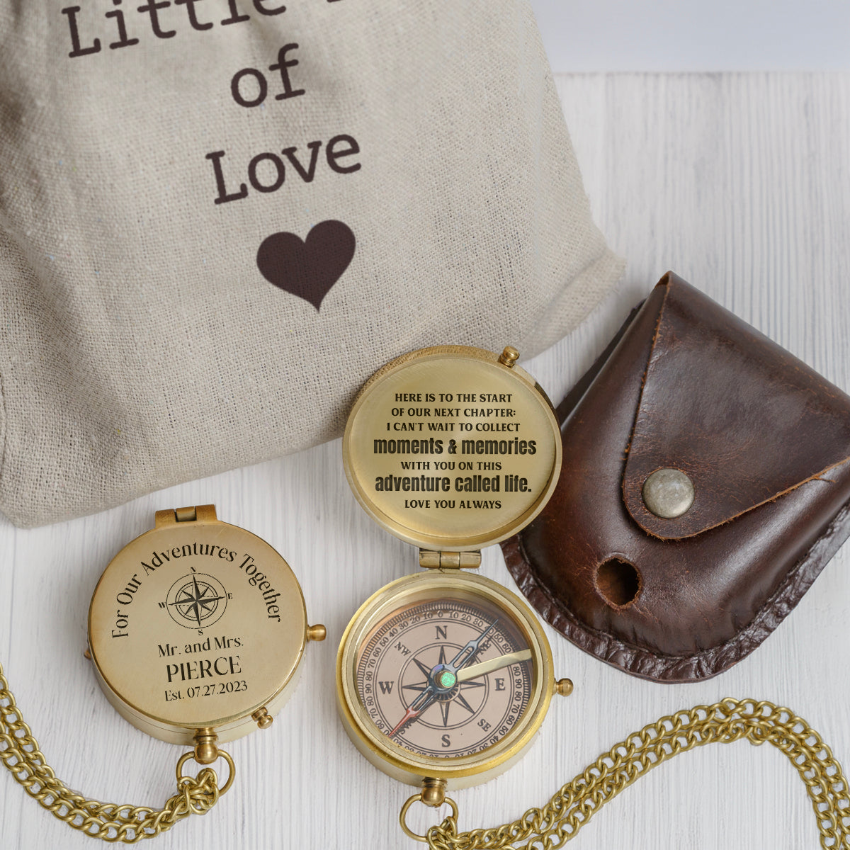 Personalized Engraved Compass - Family - For Couple - Here Is To The Start Of Our Next Chapter - Gpb26240