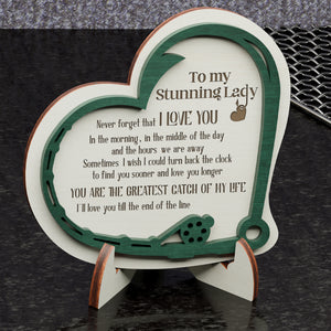 Wooden Heart Sign - Fishing - To My Lady - Sometimes - Gan13004