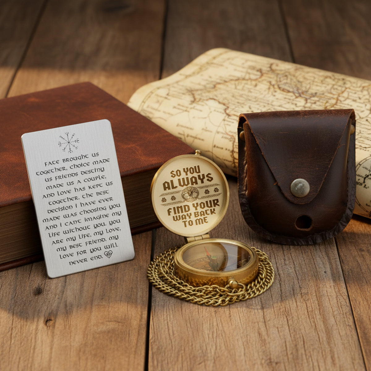 Personalized Engraved Viking Compass - Gpb26040