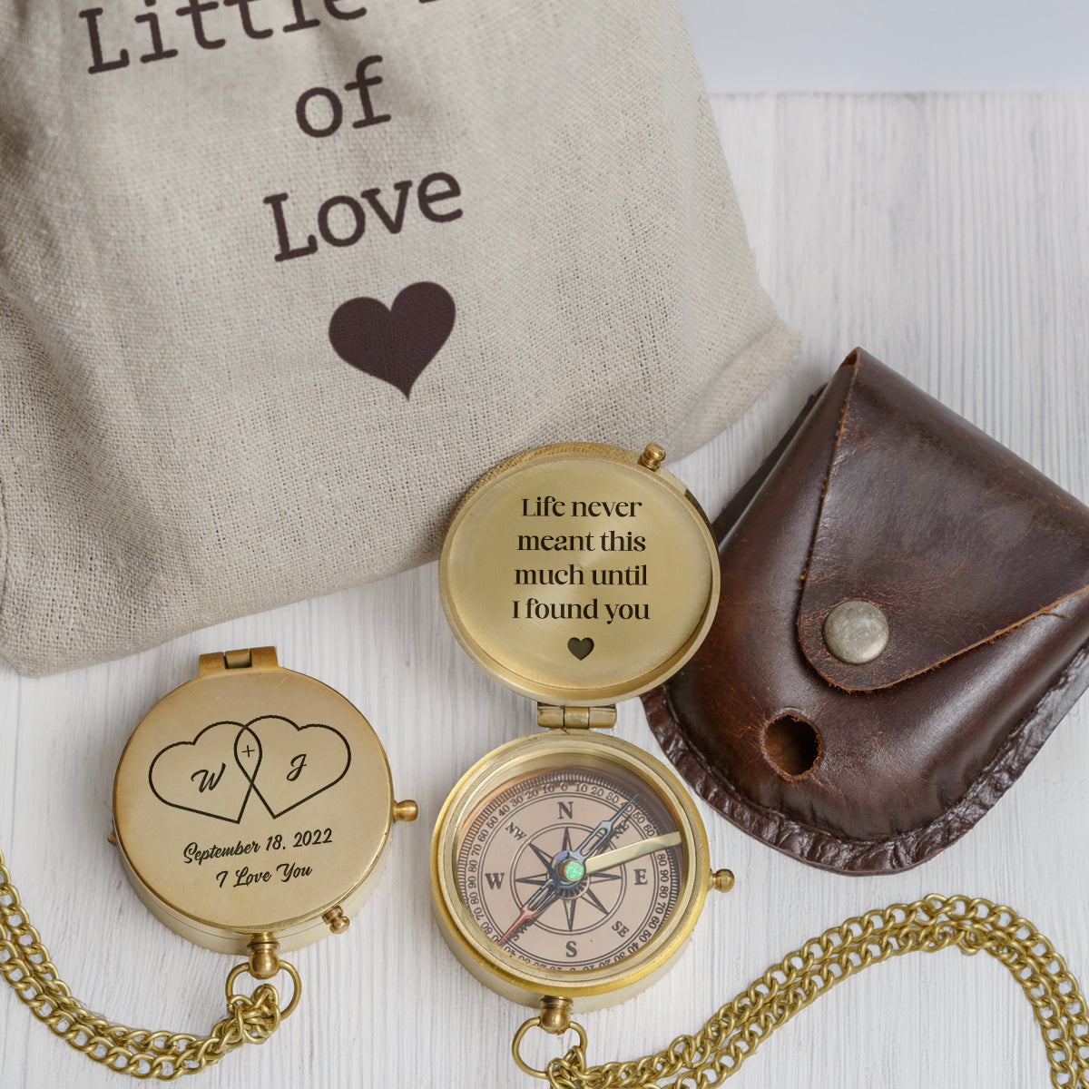 Personalized Engraved Compass - Family - For Couple - Life Never Meant This Much Until I Found You - Gpb26239