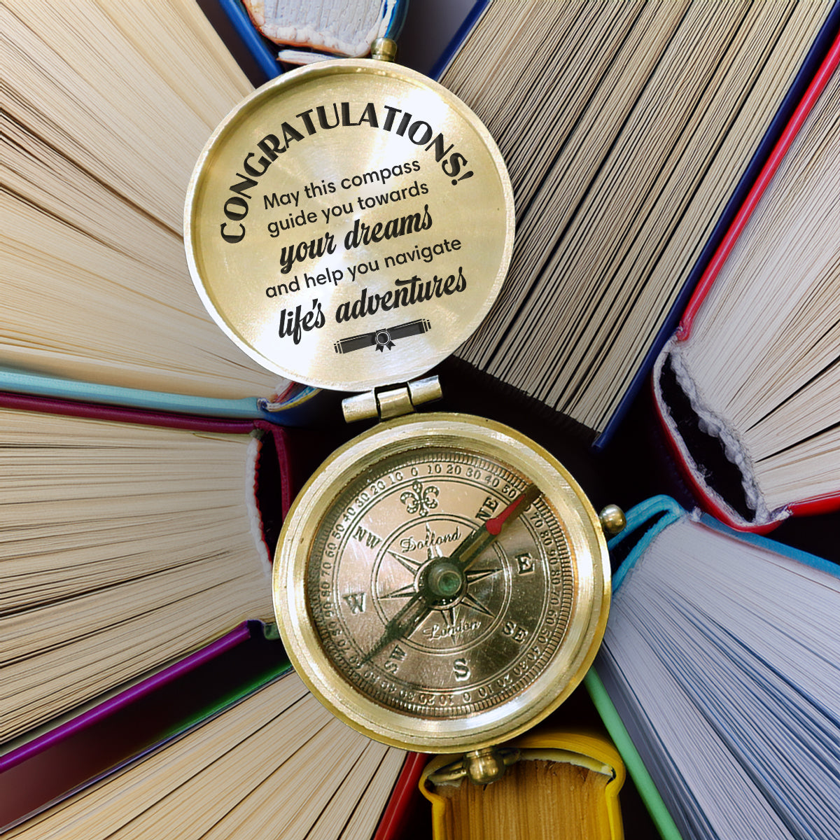 Personalized Engraved Compass - Family - To My Son Daughter Grandson Granddaughter - May This Compass Guide You Towards Your Dreams - Gpb16079