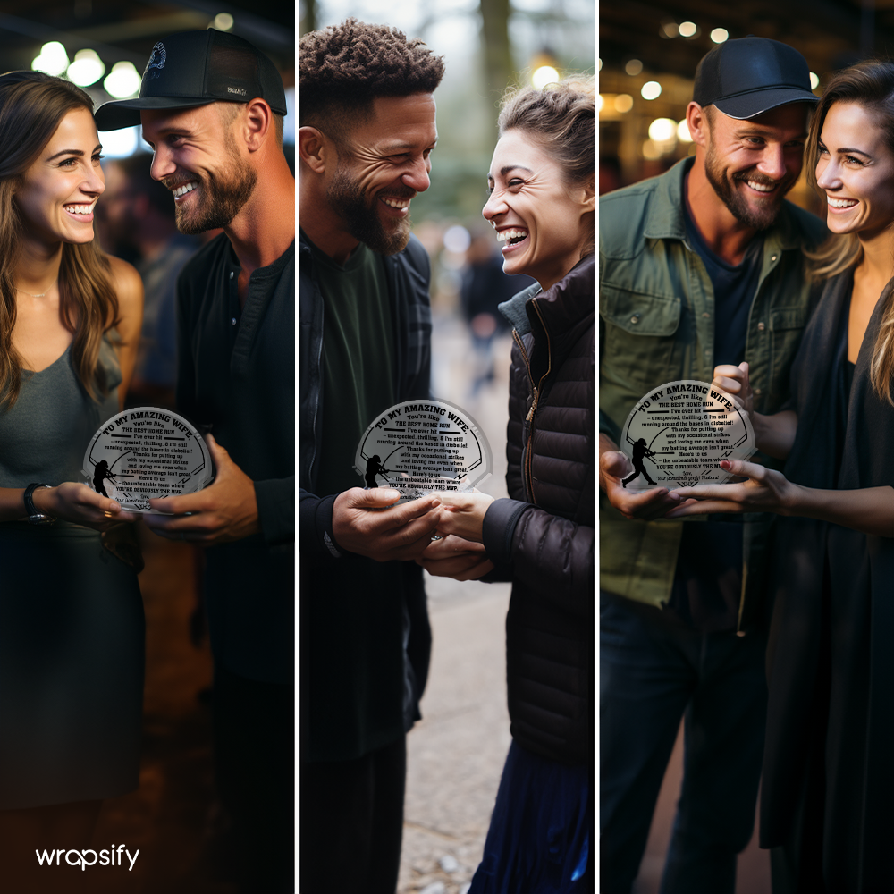 Hit a Love Homerun - Baseball Crystal Plaque for Love & Game Fans - Gznf15001