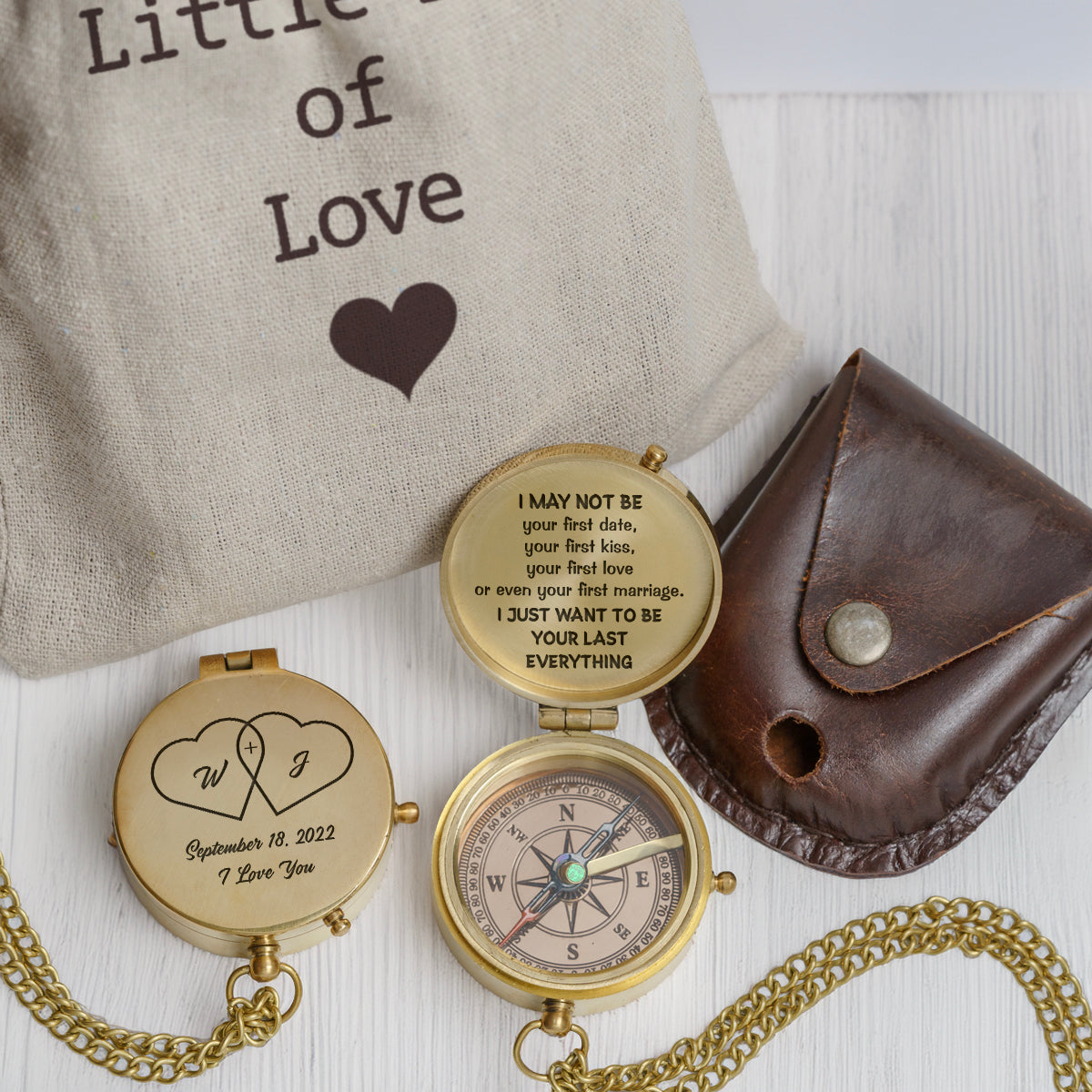Personalized Engraved Compass - Family - For Couple - I Just Want To Be Your Last Everything - Gpb26243