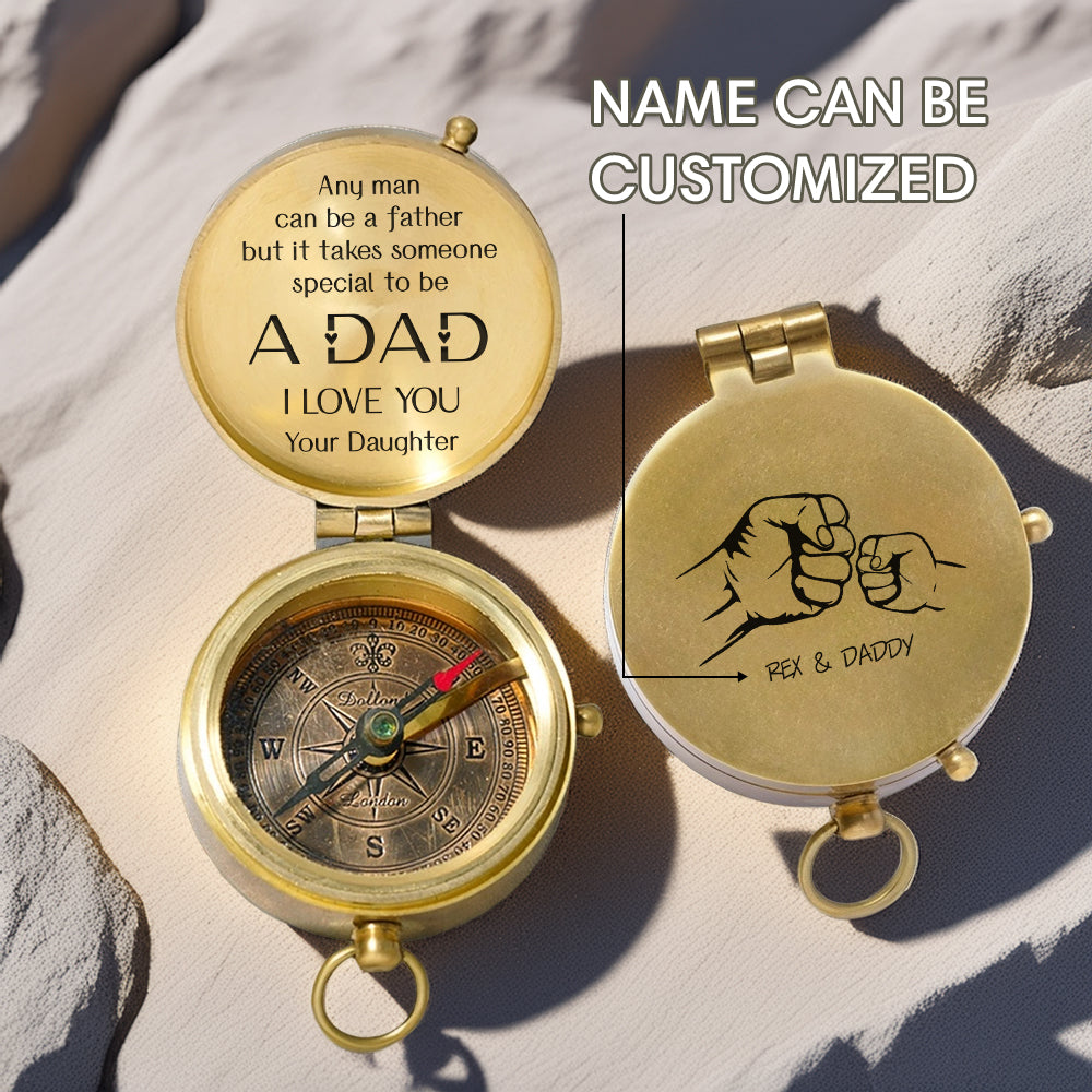 Personalized Engraved Compass - Family - To My Dad - From Daughter - Any Man Can Be A Father - Gpb18054