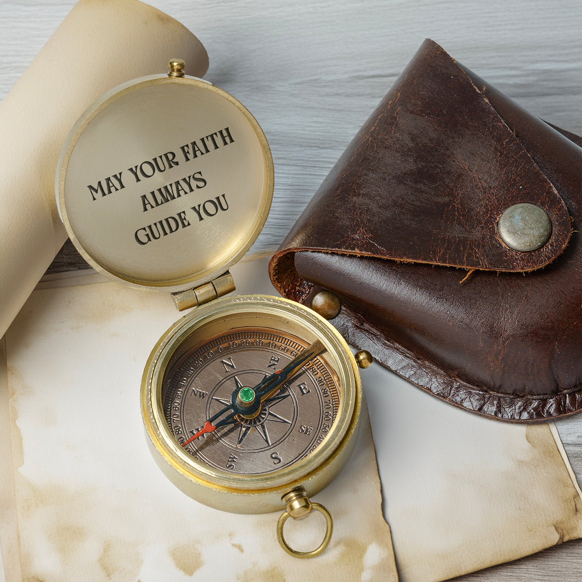 One Step with Faith, Forever Guided - May Your Faith Always Guide You - Baptism & Communion Compass - Gpb16083